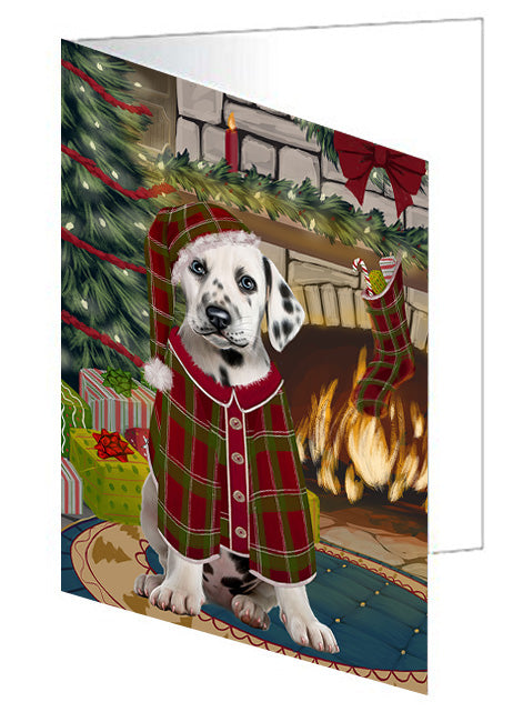 The Stocking was Hung Bichon Frise Dog Handmade Artwork Assorted Pets Greeting Cards and Note Cards with Envelopes for All Occasions and Holiday Seasons GCD70160