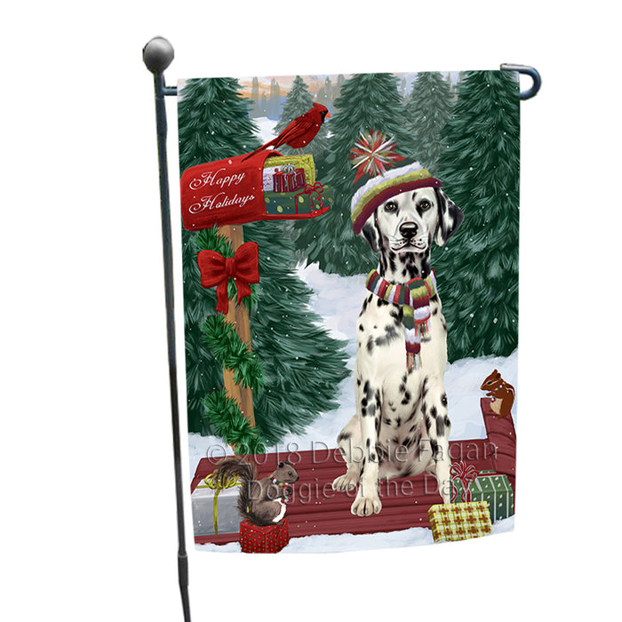 Merry Christmas Woodland Sled Dalmatian Dog Garden Flag GFLG55216