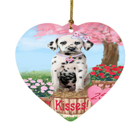 Rosie 25 Cent Kisses Dalmatian Dog Heart Christmas Ornament HPOR56213