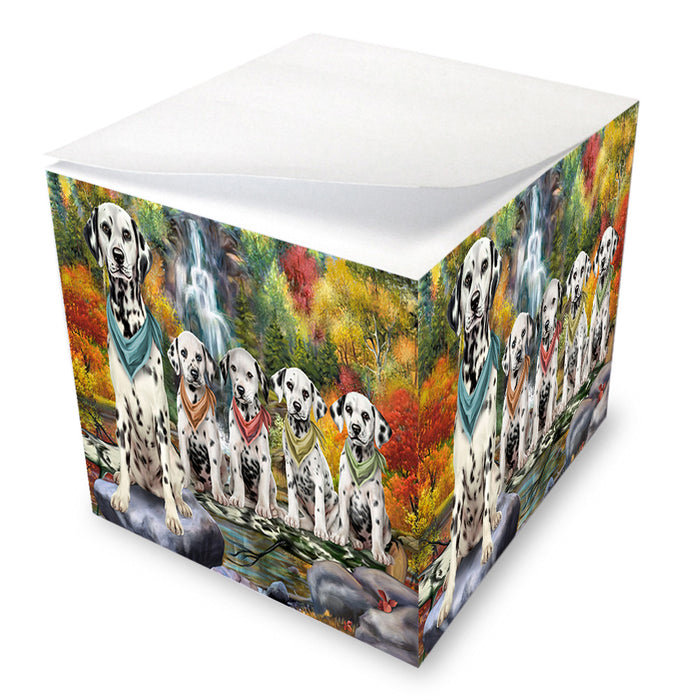 Scenic Waterfall Dalmatians Dog Note Cube NOC51872