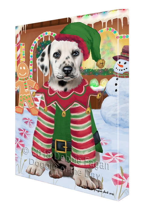 Christmas Gingerbread House Candyfest Dalmatian Dog Canvas Print Wall Art Décor CVS129122