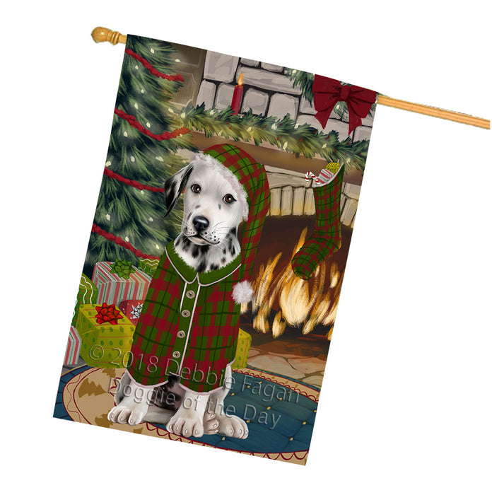 The Stocking was Hung Dalmatian Dog House Flag FLG55726