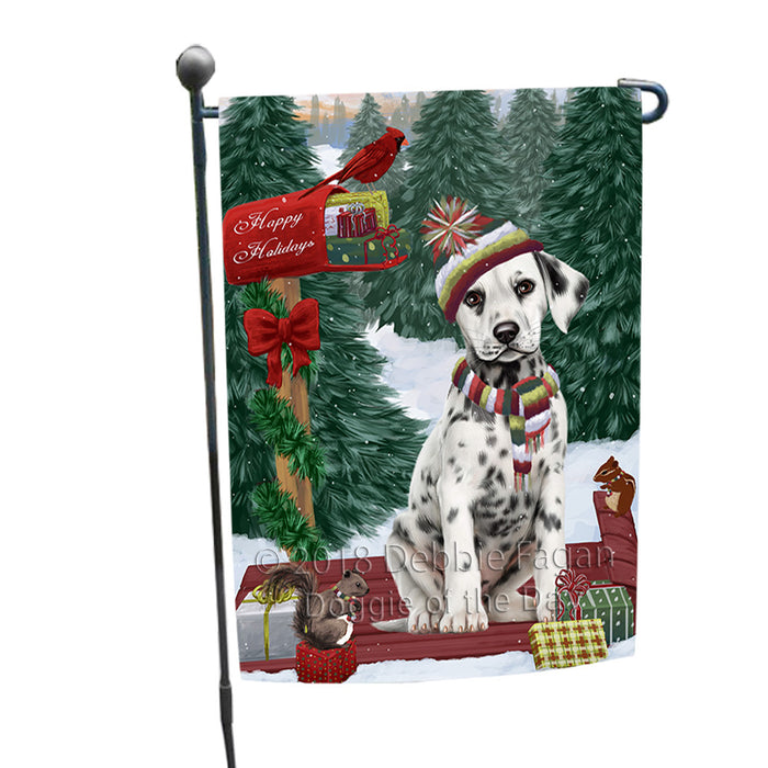 Merry Christmas Woodland Sled Dalmatian Dog Garden Flag GFLG55217