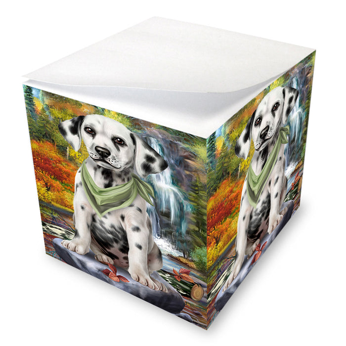 Scenic Waterfall Dalmatian Dog Note Cube NOC51873