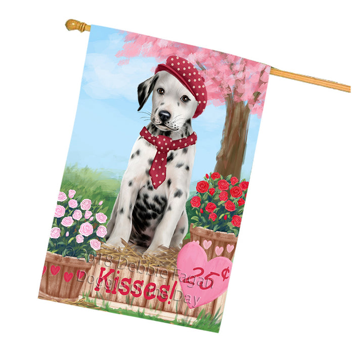 Rosie 25 Cent Kisses Dalmatian Dog House Flag FLG56542