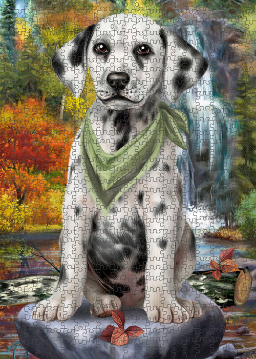 Scenic Waterfall Dalmatian Dog Puzzle with Photo Tin PUZL59706