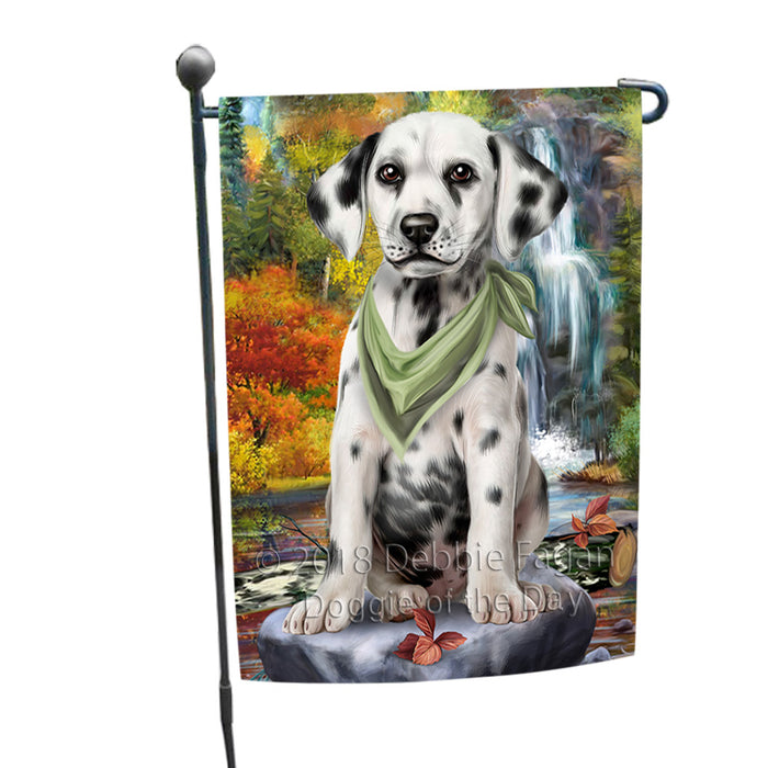 Scenic Waterfall Dalmatian Dog Garden Flag GFLG51870
