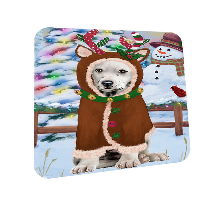 Christmas Gingerbread House Candyfest Dalmatian Dog Coasters Set of 4 CST56281