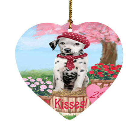 Rosie 25 Cent Kisses Dalmatian Dog Heart Christmas Ornament HPOR56214
