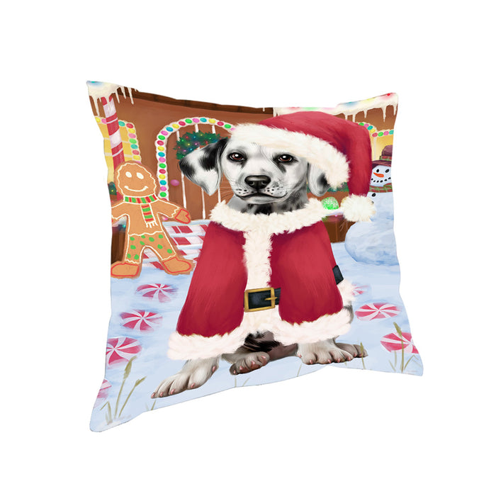 Christmas Gingerbread House Candyfest Dalmatian Dog Pillow PIL79588