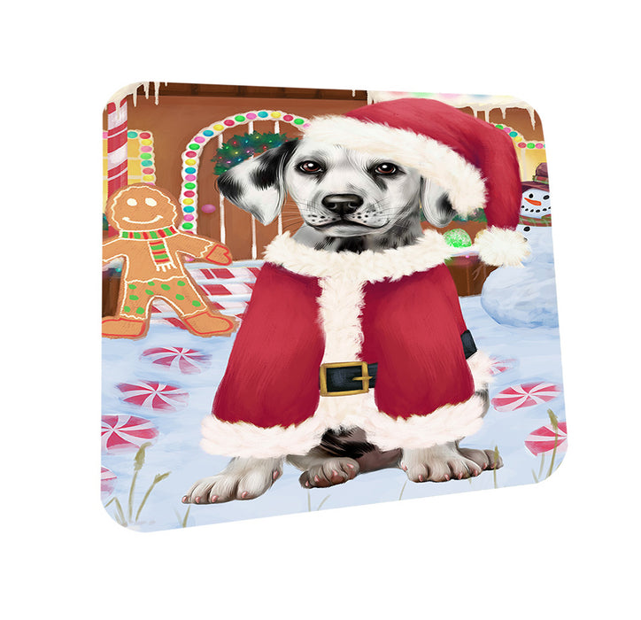 Christmas Gingerbread House Candyfest Dalmatian Dog Coasters Set of 4 CST56282