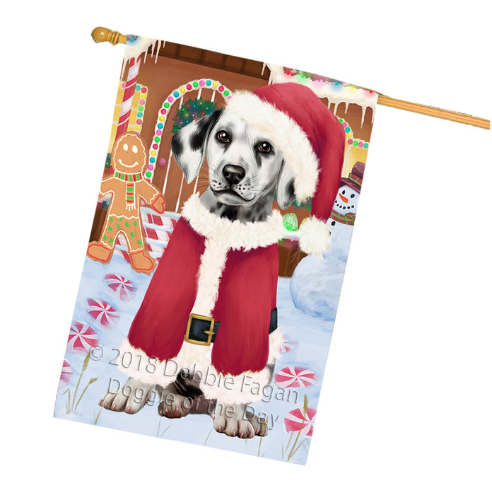 Christmas Gingerbread House Candyfest Dalmatian Dog House Flag FLG57008