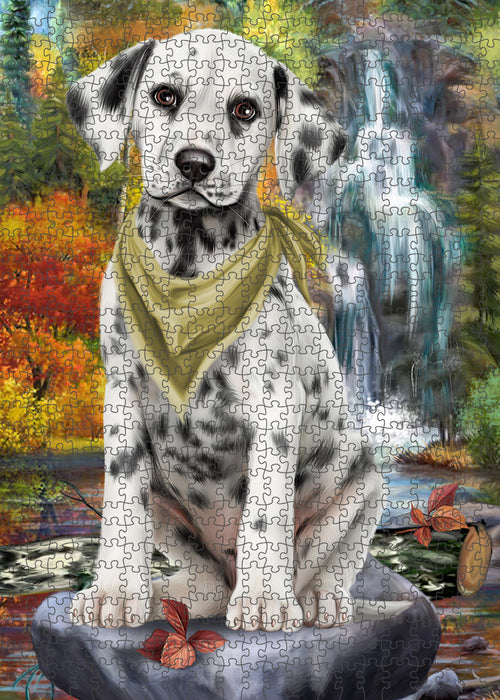 Scenic Waterfall Dalmatian Dog Puzzle with Photo Tin PUZL59709