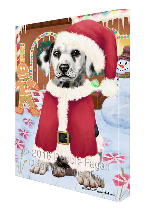 Christmas Gingerbread House Candyfest Dalmatian Dog Canvas Print Wall Art Décor CVS129140