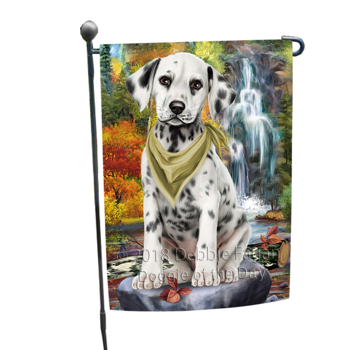 Scenic Waterfall Dalmatian Dog Garden Flag GFLG51871