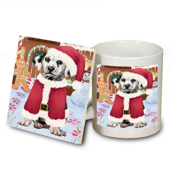 Christmas Gingerbread House Candyfest Dalmatian Dog Mug and Coaster Set MUC56316