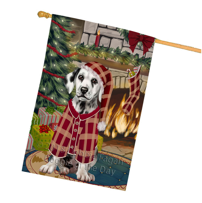 The Stocking was Hung Dalmatian Dog House Flag FLG55727