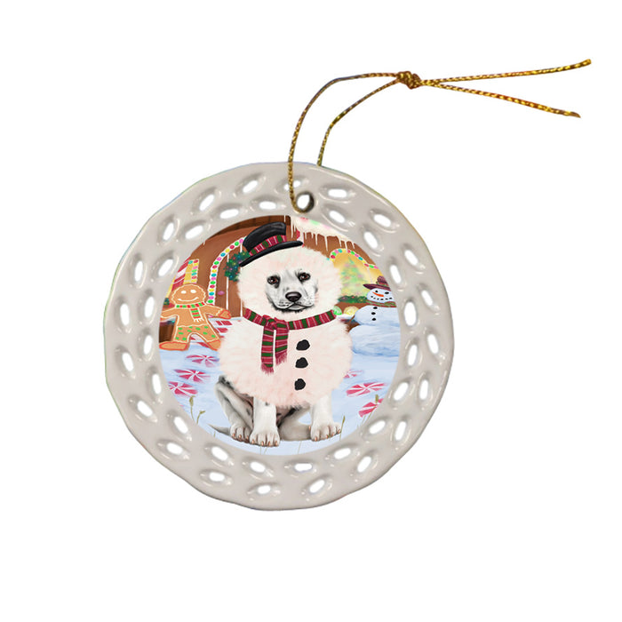 Christmas Gingerbread House Candyfest Dalmatian Dog Ceramic Doily Ornament DPOR56681
