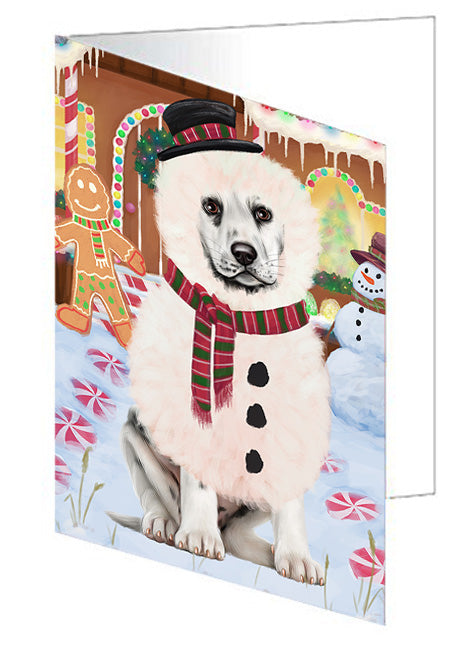 Christmas Gingerbread House Candyfest Dalmatian Dog Handmade Artwork Assorted Pets Greeting Cards and Note Cards with Envelopes for All Occasions and Holiday Seasons GCD73490