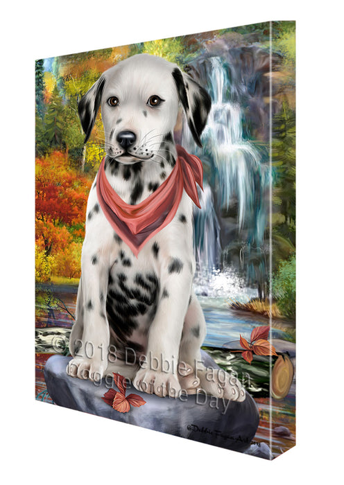 Scenic Waterfall Dalmatian Dog Canvas Print Wall Art Décor CVS84140