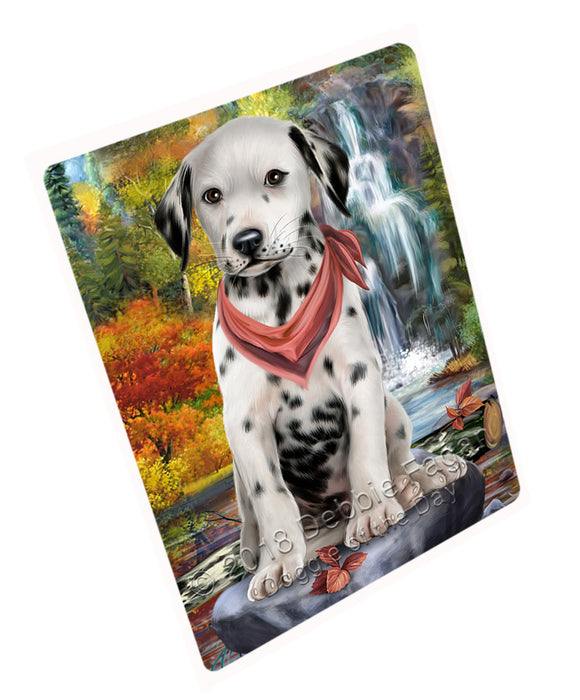 Scenic Waterfall Dalmatian Dog Large Refrigerator / Dishwasher Magnet RMAG71748