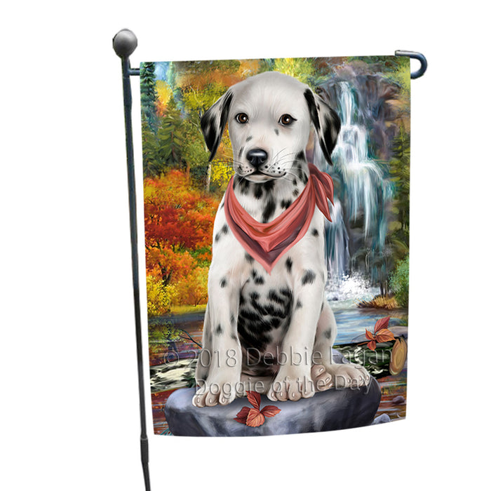 Scenic Waterfall Dalmatian Dog Garden Flag GFLG51872