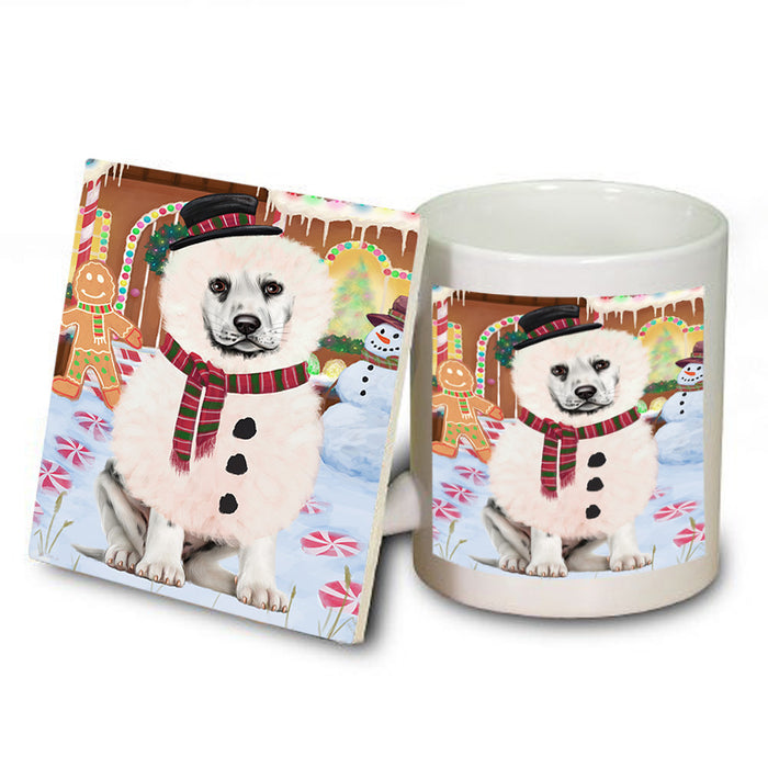 Christmas Gingerbread House Candyfest Dalmatian Dog Mug and Coaster Set MUC56317
