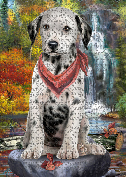 Scenic Waterfall Dalmatian Dog Puzzle with Photo Tin PUZL59712
