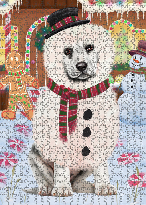 Christmas Gingerbread House Candyfest Dalmatian Dog Puzzle with Photo Tin PUZL93500