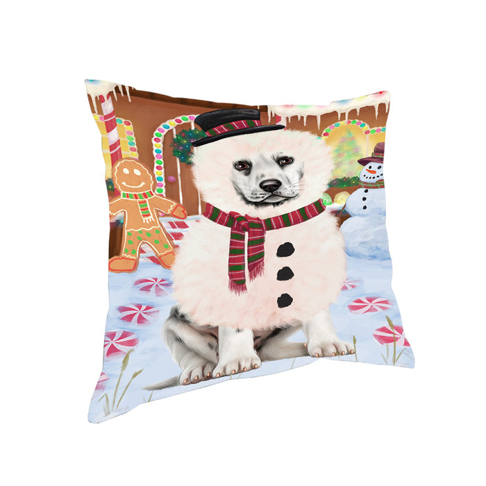 Christmas Gingerbread House Candyfest Dalmatian Dog Pillow PIL79592