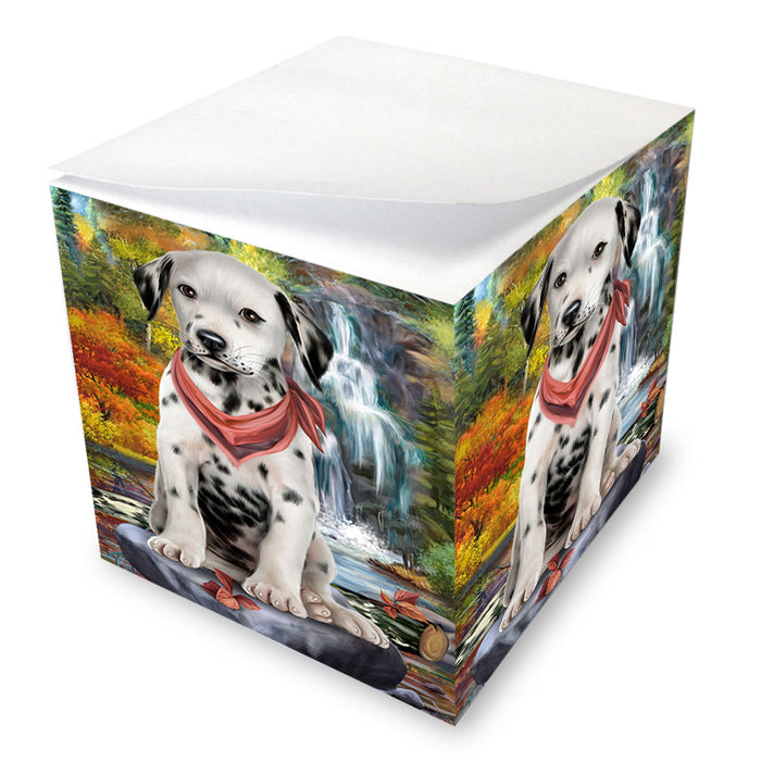 Scenic Waterfall Dalmatian Dog Note Cube NOC51875