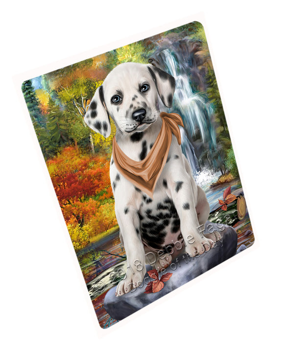 Scenic Waterfall Dalmatian Dog Large Refrigerator / Dishwasher Magnet RMAG71754