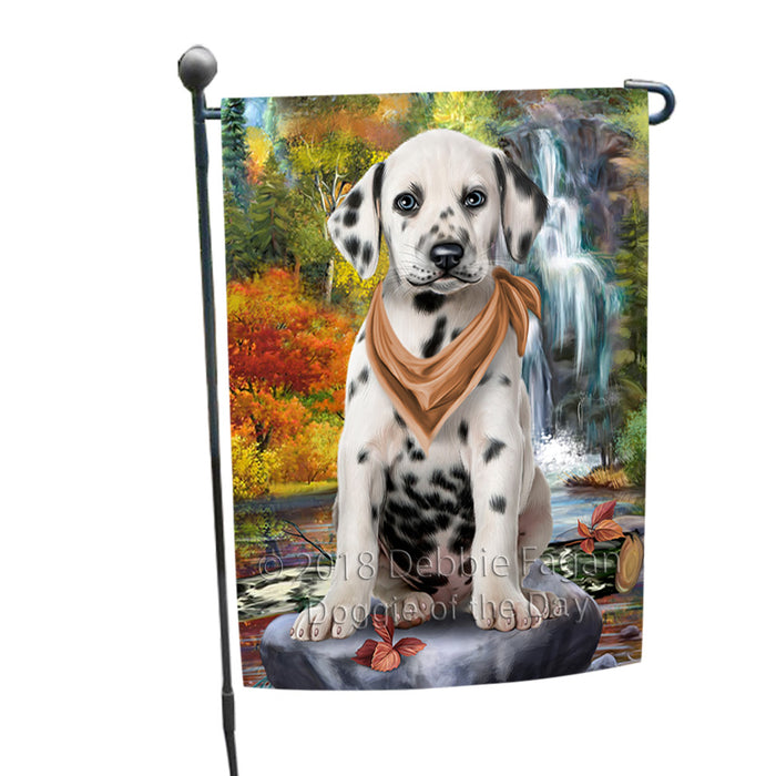 Scenic Waterfall Dalmatian Dog Garden Flag GFLG51873