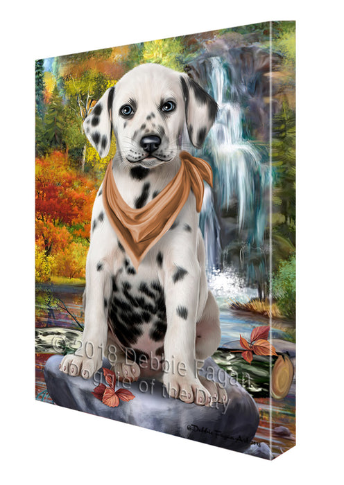 Scenic Waterfall Dalmatian Dog Canvas Print Wall Art Décor CVS84149