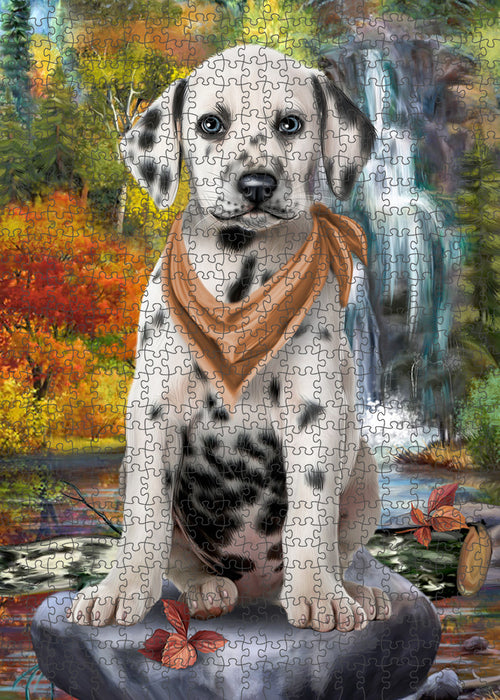 Scenic Waterfall Dalmatian Dog Puzzle with Photo Tin PUZL59715