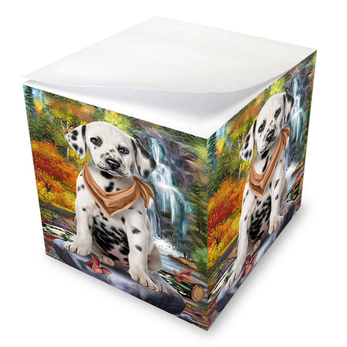 Scenic Waterfall Dalmatian Dog Note Cube NOC51876