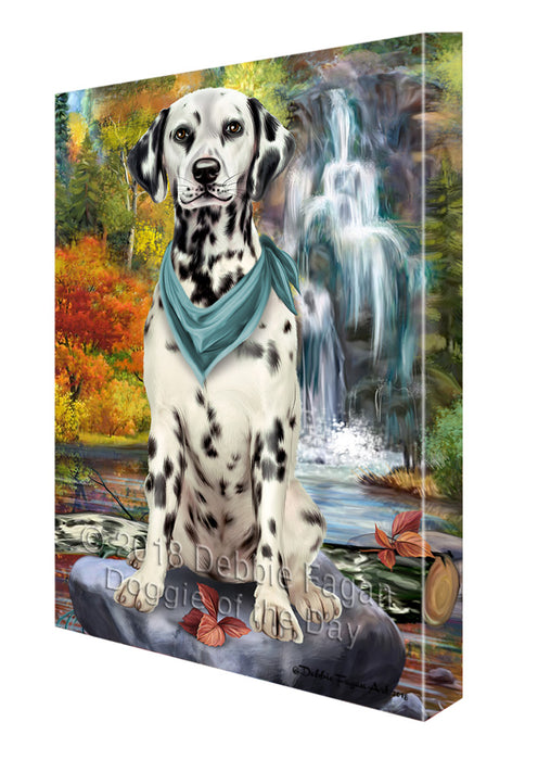 Scenic Waterfall Dalmatian Dog Canvas Print Wall Art Décor CVS84158
