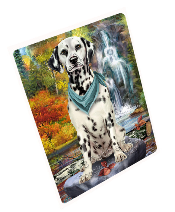 Scenic Waterfall Dalmatian Dog Large Refrigerator / Dishwasher Magnet RMAG71760