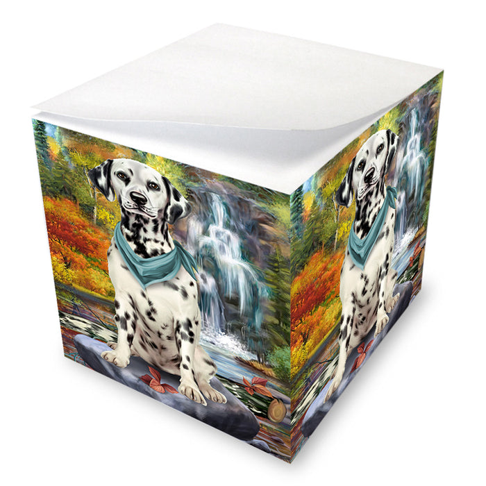 Scenic Waterfall Dalmatian Dog Note Cube NOC51877