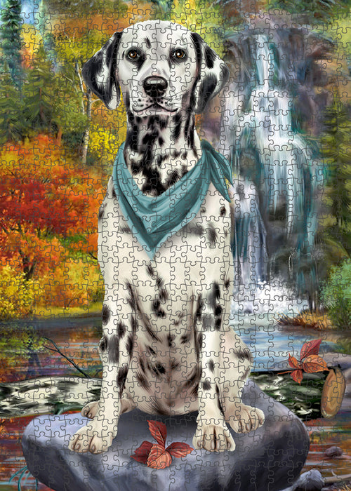 Scenic Waterfall Dalmatian Dog Puzzle with Photo Tin PUZL59718