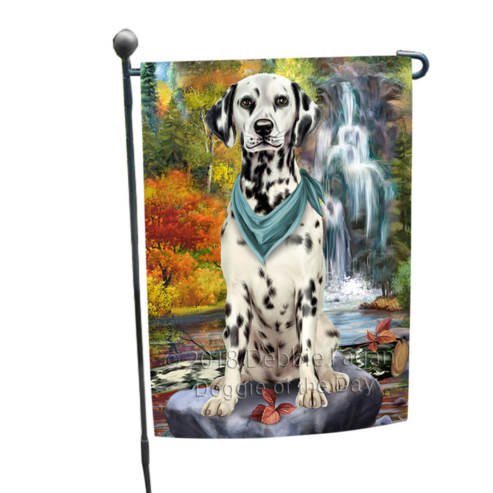 Scenic Waterfall Dalmatian Dog Garden Flag GFLG51874