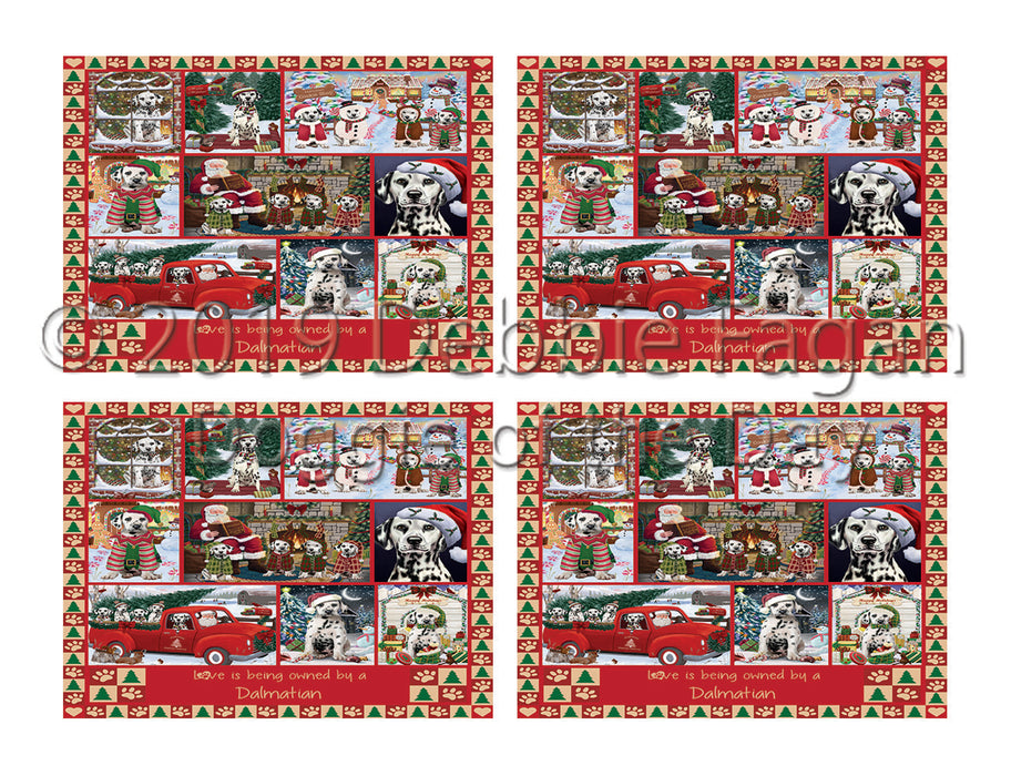 Love is Being Owned Christmas Dalmatian Dogs Placemat