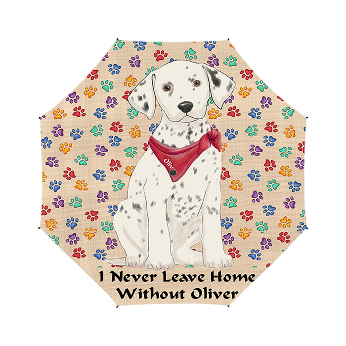 Custom Pet Name Personalized I never Leave Home Dalmatian Dog Semi-Automatic Foldable Umbrella