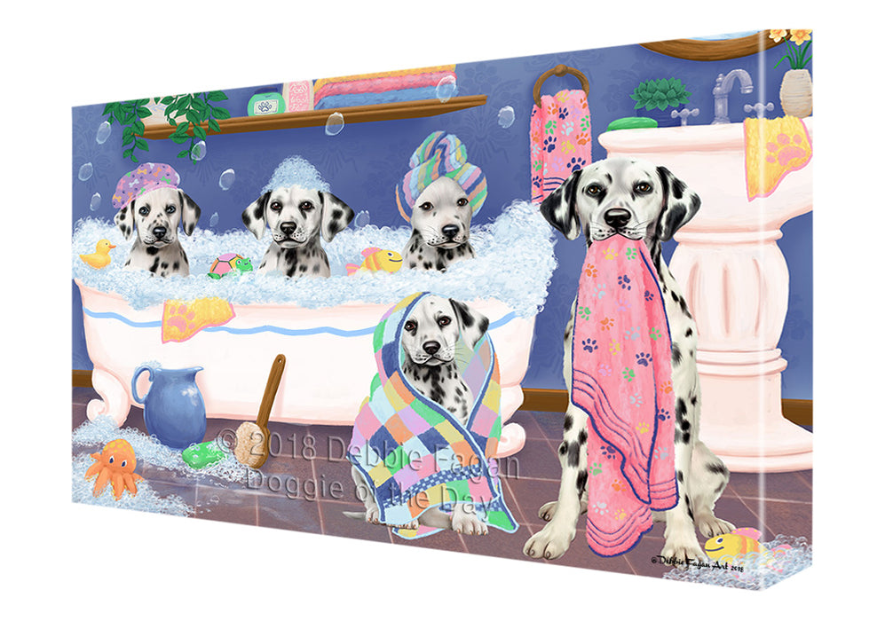 Rub A Dub Dogs In A Tub Dalmatians Dog Canvas Print Wall Art Décor CVS133298