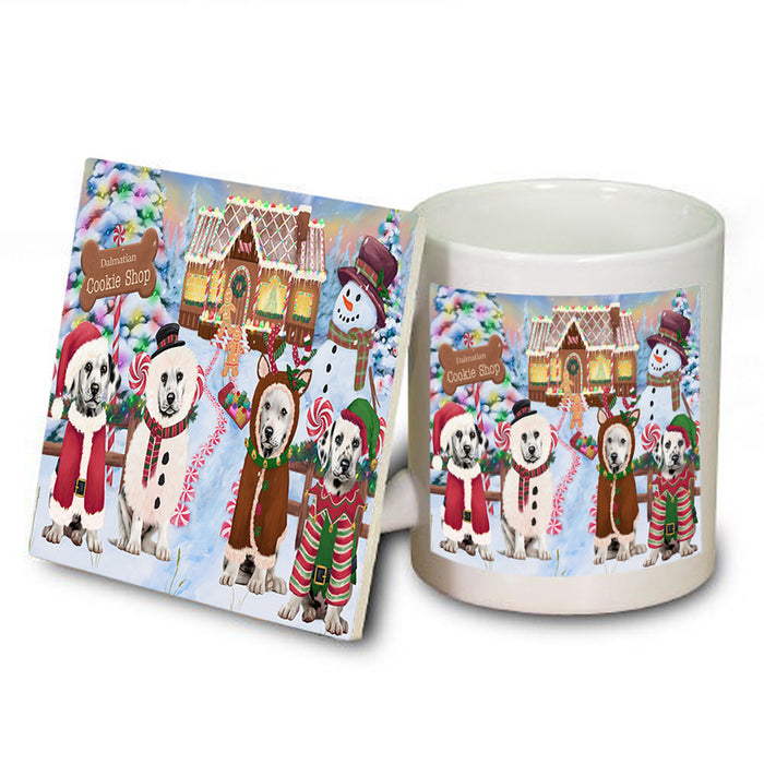 Holiday Gingerbread Cookie Shop Dalmatians Dog Mug and Coaster Set MUC56389
