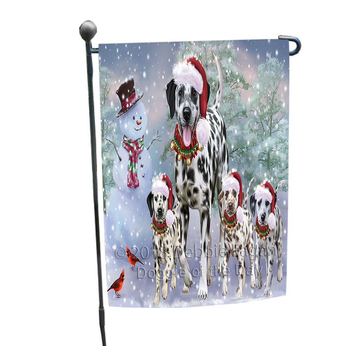 Christmas Running Family Dalmatian Dogs Garden Flag GFLG65099