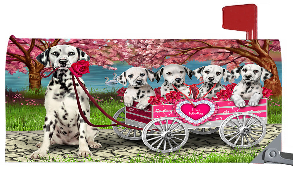 I Love Dalmatian Dogs in a Cart Magnetic Mailbox Cover MBC48553