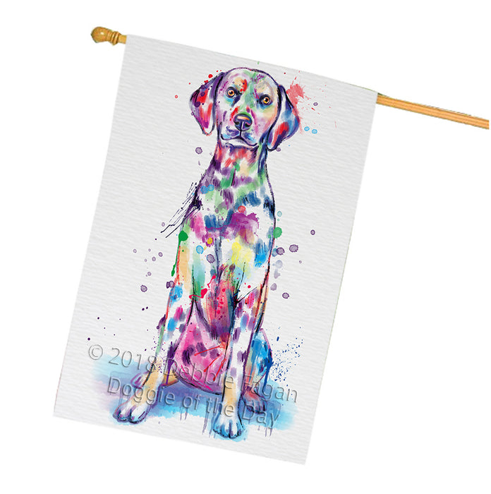 Watercolor Dalmatian Dog House Flag FLG65109