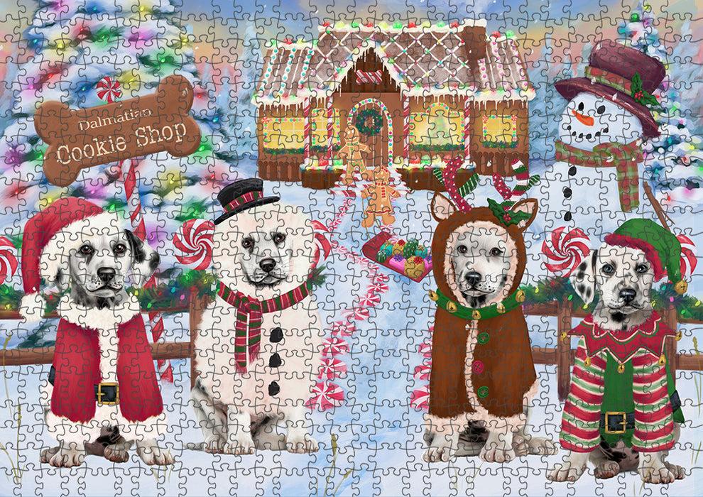 Holiday Gingerbread Cookie Shop Dalmatians Dog Puzzle with Photo Tin PUZL93788