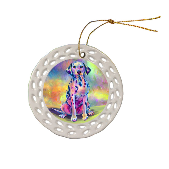 Paradise Wave Dalmatian Dog Ceramic Doily Ornament DPOR57062